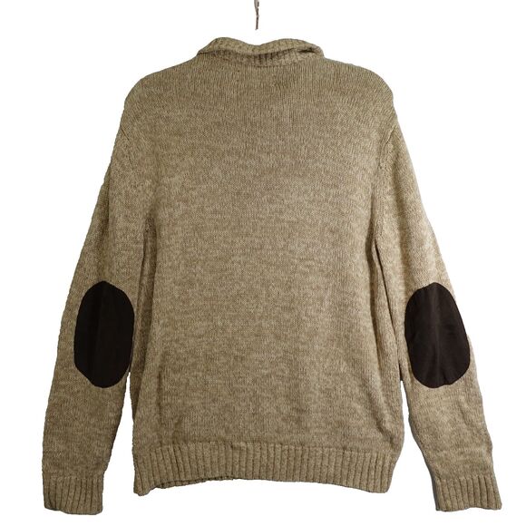 Chaps By Ralph Lauren Men’s Brown Knit Pullover Sweater Sz Medium Elbow Patches - Picture 2 of 14